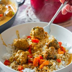 Coconut curry pork meatballs